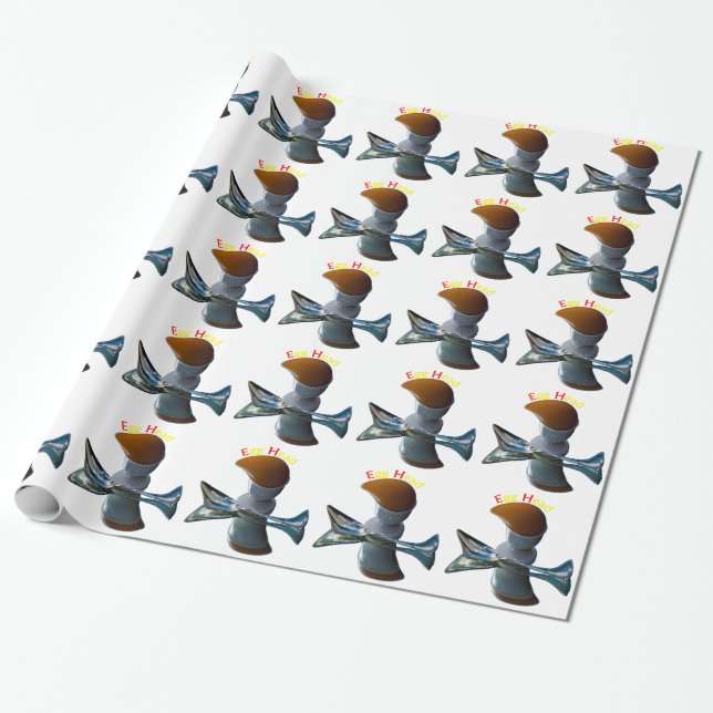 Ägg Huvud Särpräglade Design Presentpapper (Utrullad)