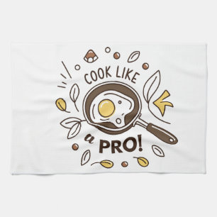 Ägg i Pan Illustration - Delicious Breakfast Art Kökshandduk