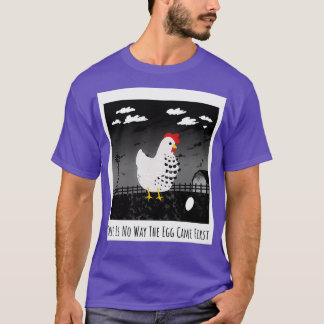 Ägg kom först från den första fungerande kycklinge t shirt