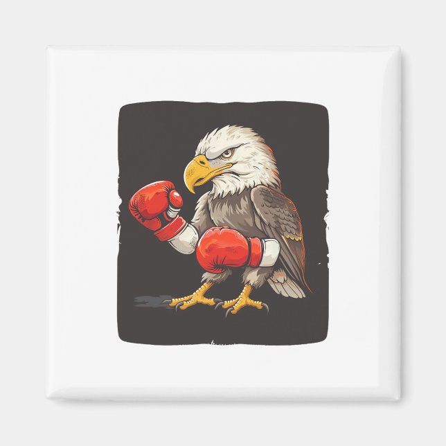Ägg med boxinghandskar för en stark och djärv sats magnet (Framsidan)