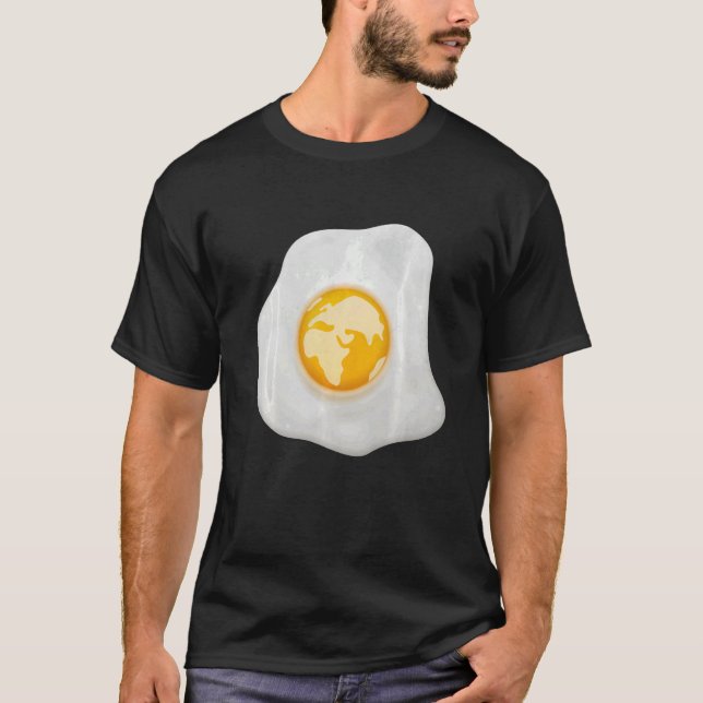 Ägg med jordglobe på Yolkstummen T Shirt (Framsida)
