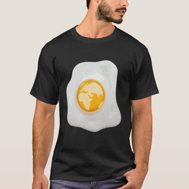 Ägg med jordglobe på Yolkstummen T Shirt (Framsida)