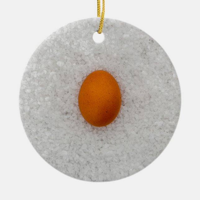 Ägg med salt julgransprydnad keramik (Framsidan)