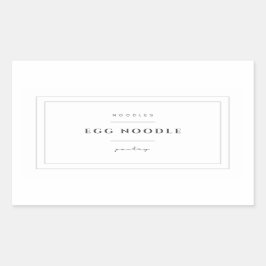 Ägg Noodles Food Label Sticker Rektangulärt Klistermärke