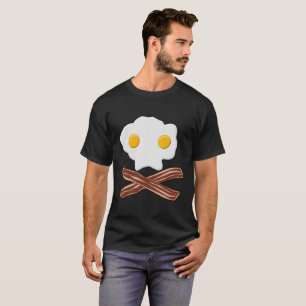 Ägg och Bacon Dödskalle Rollig T-shirt svart