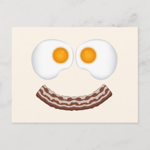 Ägg och bacon grin vykort