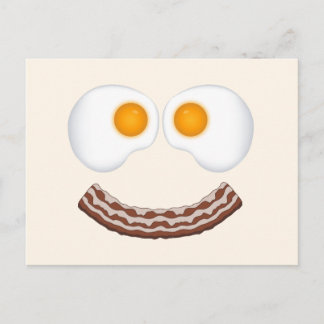 Ägg och bacon grin vykort