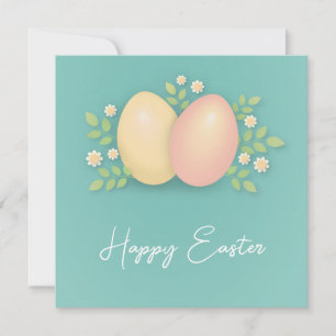 Ägg och blomblått glad påsk