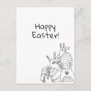 Ägg och Bunnies/Glad påsk Vykort