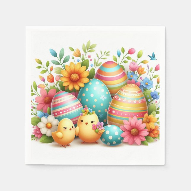 Ägg och Chick Party Pappersservett (Framsidan)