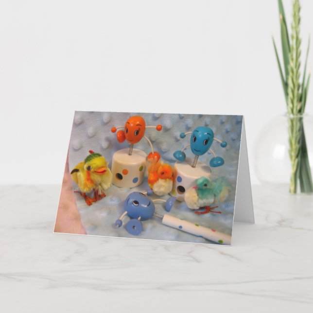 Ägg- och chickpåskkort helgkort (Framsida)