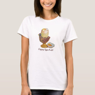 Ägg och hönsägg i kopp med slogan för roligt a tee