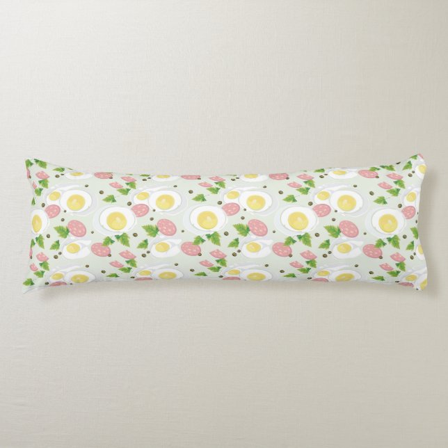 Ägg- och korvmönster kroppskudde (Framsidan)