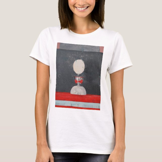Ägg över rött och svart tee shirt (Framsida)