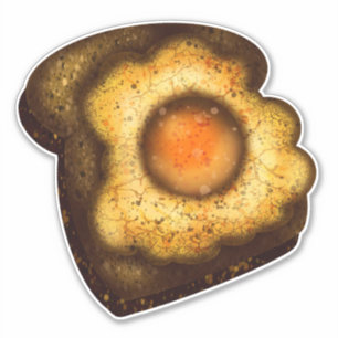 Ägg på Toast Klistermärke Klistermärken