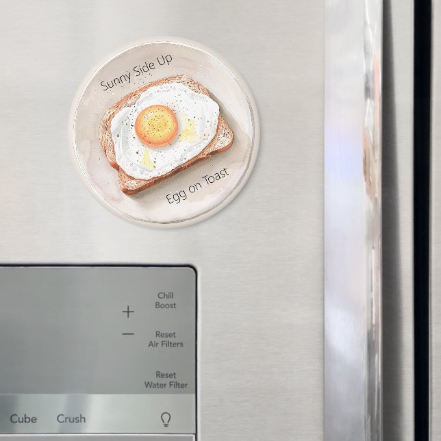 Ägg på toast med stekt sida upp magnet (In Situ (Fridge))