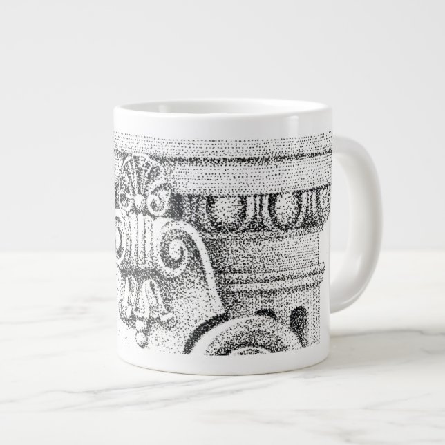 ÄGG & PIL Stor Vit Mugg Jumbo Mugg (Framsida höger)