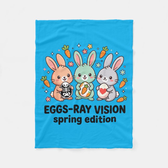 Ägg-Ray Vår Edition Rolig Rad Tech Påsk Fleecefilt (Framsidan)