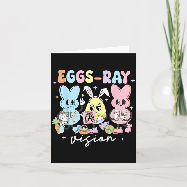 Ägg-Ray Vision Bunny Påskteknolog Xray Rad Kort (Framsida)