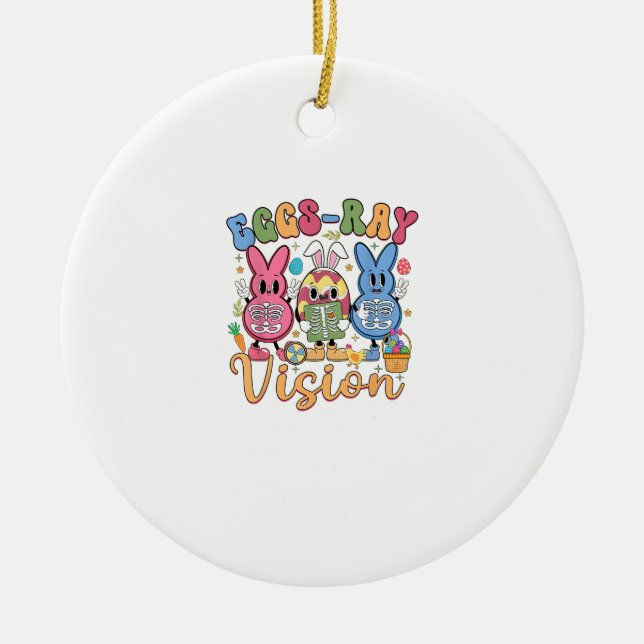 Ägg Ray Vision Glad Påskdag Röntgen Tekniker R Julgransprydnad Keramik (Framsidan)