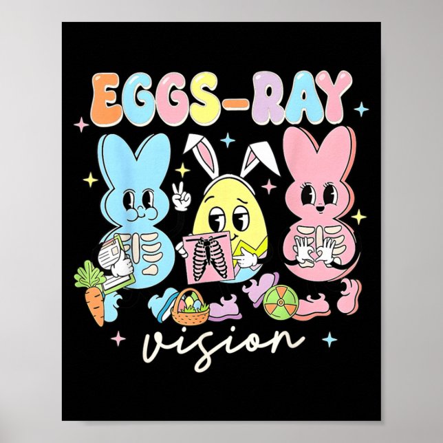 Ägg Ray Vision Sjuksköterska T- Påsk Röntgen Tech Poster (Framsidan)