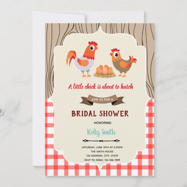 Ägg redo att kläckas shower inbjudan (Framsida)