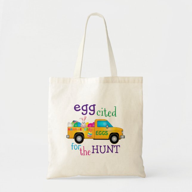 Ägg som citeras för Hunt Cute Påsk Tote Bag Tygkasse (Framsidan)