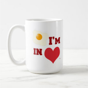 Ägg som jag är i Logotypen Kärlek Funny Breakfast Kaffemugg
