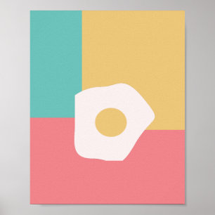 Ägg Stekt Frukost Färgglad  Pop Art  Stil Poster