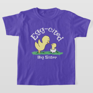 Ägg-störd Storasyster Söt Syskon Lila T-Shirt
