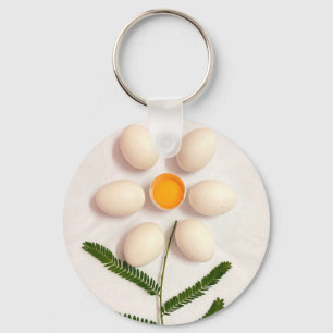 Ägg Yolk Flower Nyckelring