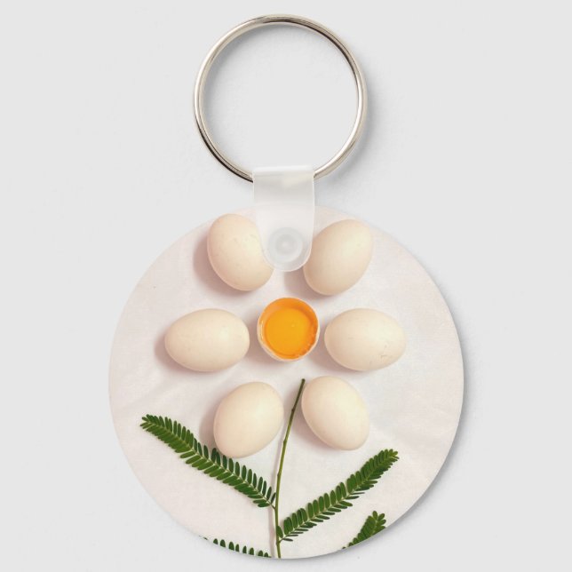 Ägg Yolk Flower Nyckelring (Framsida)