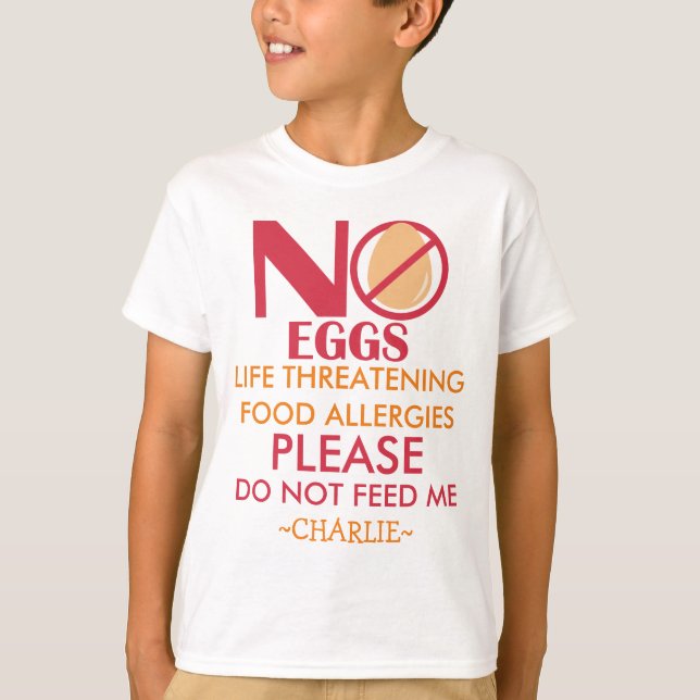 Äggallergiskjortan, matar inte mig tee shirt (Framsida)