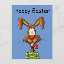 Äggarg påskhare, lustig tecknad teckning helg vykort