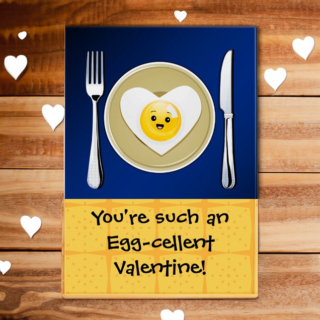 Äggcellent Kawaii Valentine Visitkort (cute egg cartoon valentine cards for kids)
