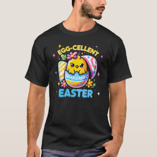 Äggcellent Påsk - Cute Kawaii-Chicken i Egg T Shirt
