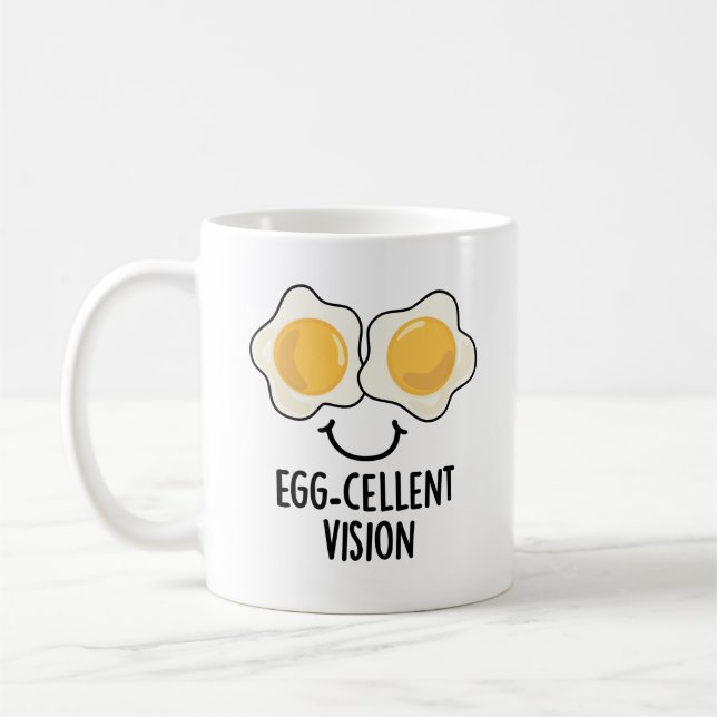 Äggcellent Vision Funny Egg Pun Kaffemugg (Vänster)