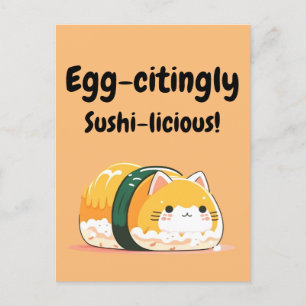 Äggcitativ sushi-licious - Tamago Sushi Cat Vykort