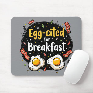 Äggciterad för Breakfast Funny Foodie Pun Design Musmatta