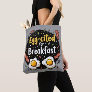 Äggciterad för Breakfast Funny Foodie Pun Design Tygkasse