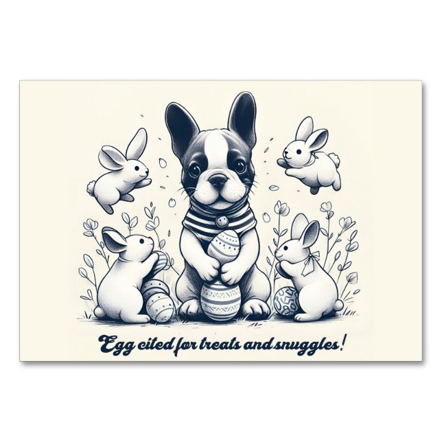 Äggciterade för treat och snuggel! bordsnummer (Framsidan)