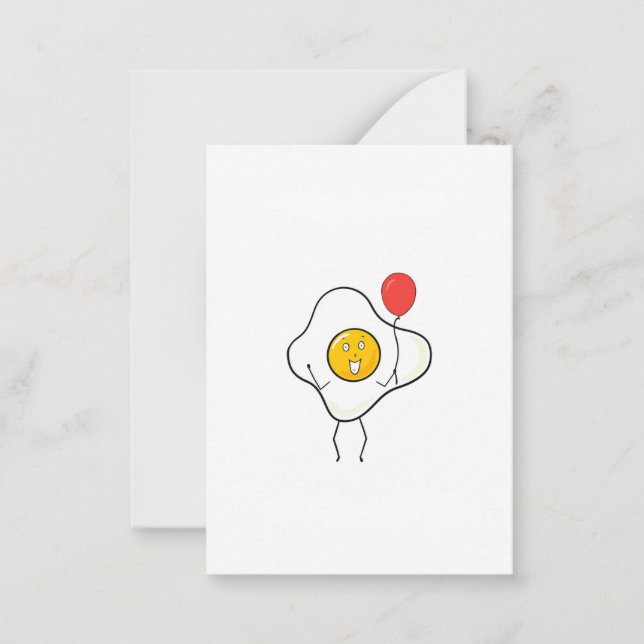 Äggdesign med ballong, anpassa, anpassa anteckningskort (Framsida)