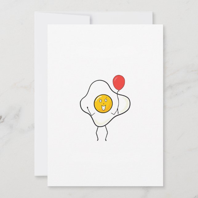 Äggdesign med ballong, anpassa, anpassa inbjudningar (Framsida)
