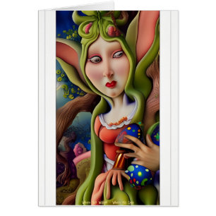 Äggdrottning - AI Fantasy Surrealist Art Print Hälsningskort