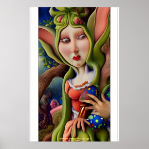 Äggdrottning - AI Fantasy Surrealist Art Print Poster