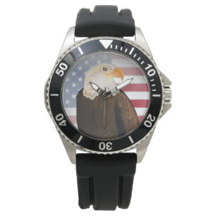 Äggel med Fästad amerikansk Flagga Armbandsur