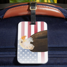 Äggel med Fästad amerikansk Flagga Bagagebricka