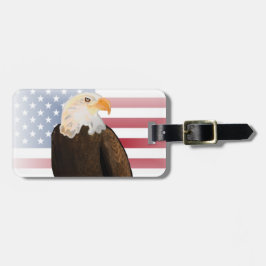 Äggel med Fästad amerikansk Flagga Bagagebricka