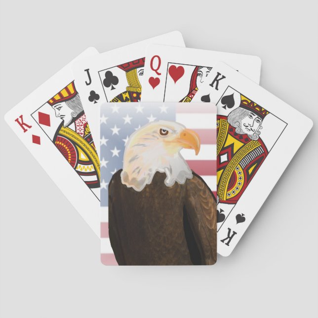 Äggel med Fästad amerikansk Flagga Casinokort (Baksidan)