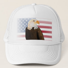 Äggel med Fästad amerikansk Flagga Keps